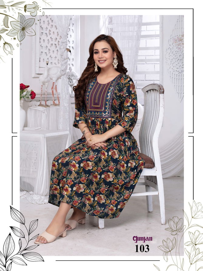 Beauty Queen Gunjan Vol 21 Rayon Anarkali Kurtis Wholesale Shop In Surat